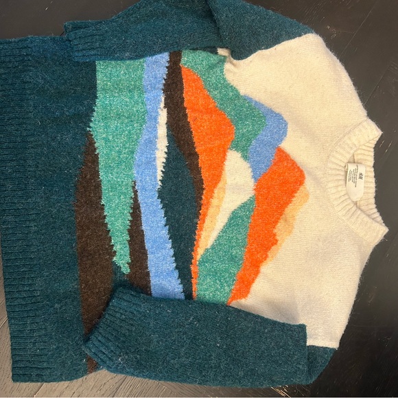 H&M Kids Sweaters - Navy, Beige, Multicolor, Green, Gray Checkered - Picture 8 of 9